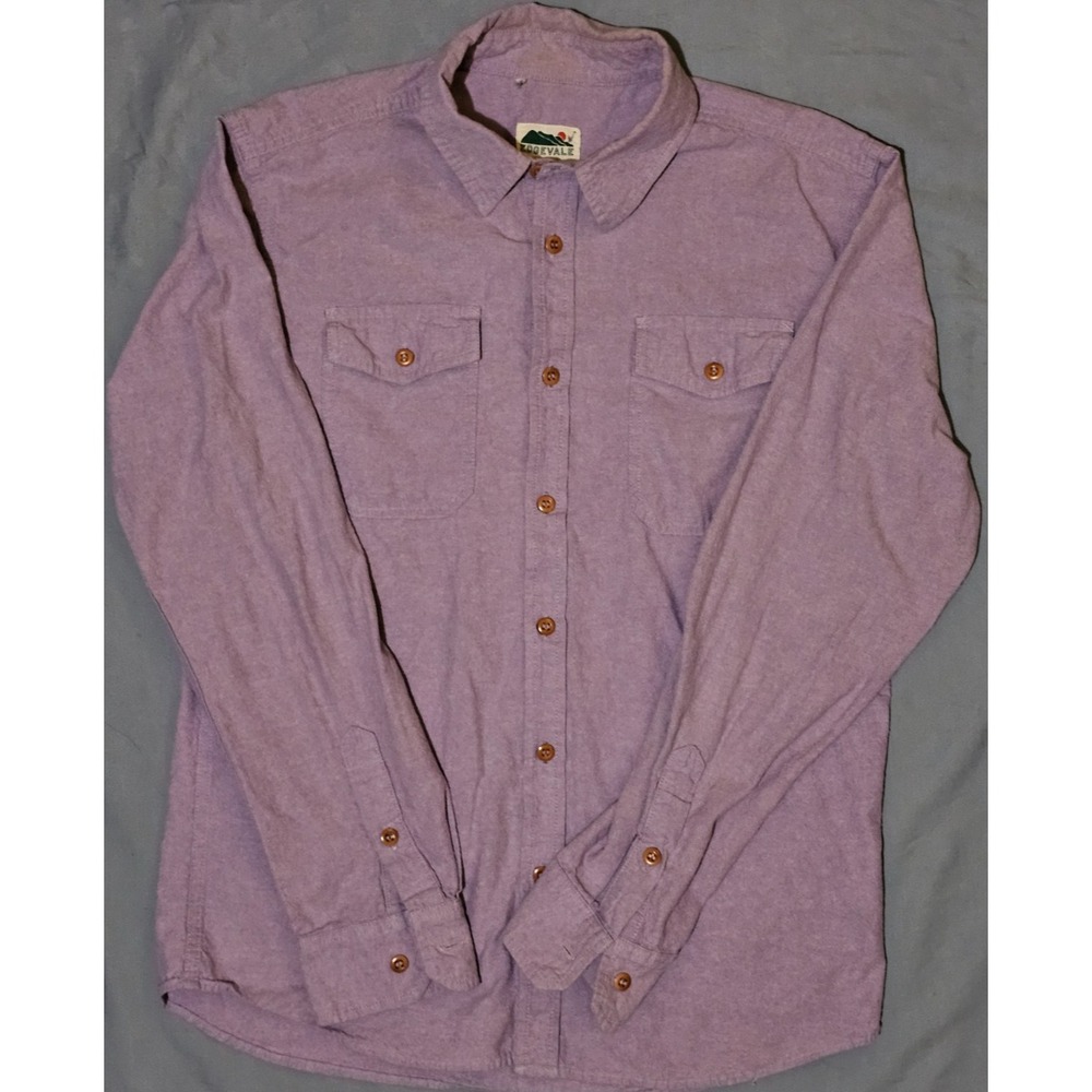 EDGEVALE USA Long Sleeve Button Up Mens Large (fits closer to medium) Fushia